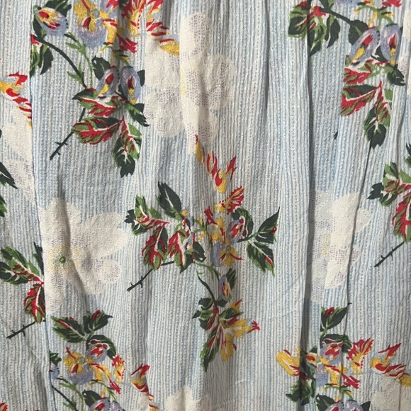 *EUC* Anthropologie Maeve Boswell Blouse Top in Blue Striped Floral Top, Size 4 - Picture 9 of 11